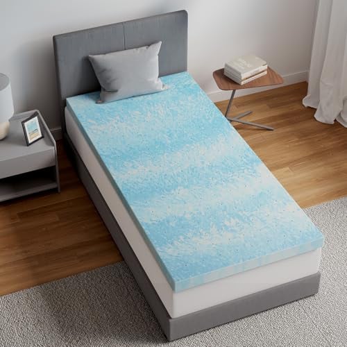 Novilla 3″ Cooling Gel Memory Foam Mattress Topper – Twin Size
