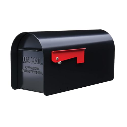 Ironside Large Black Post-Mount Mailbox, Galvanized Steel