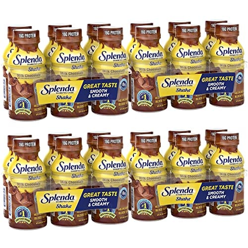 SPLENDA Diabetes Meal Replacement Shakes, Chocolate, 8oz, 24-Pack