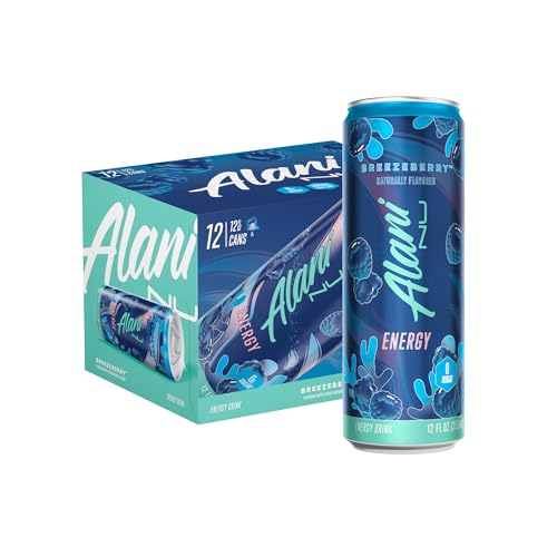 Alani Nu BREEZEBERRY Energy Drink, 200mg Caffeine, 12-Pack