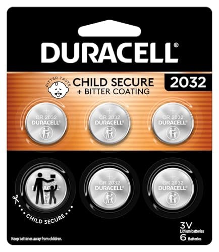 Duracell 2032 Lithium Battery, 6 Pack, Child-Safe, Compatible Devices