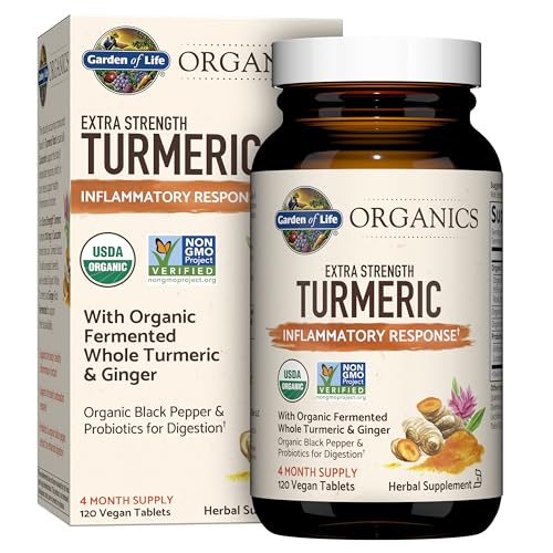 Garden of Life Extra Strength Turmeric Supplement, 120 Tablets