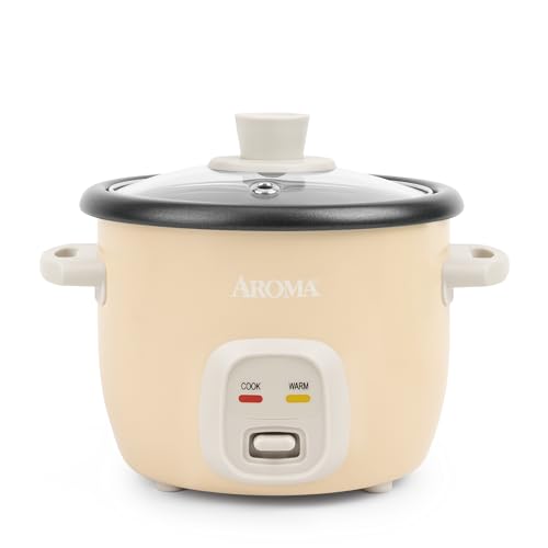 AROMA® 2-Cup Mini Rice & Grain Cooker, Milk Tea Color