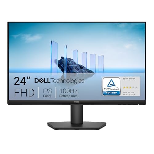 Dell 24″ Full HD Monitor, IPS, 100Hz, HDMI/VGA, Black