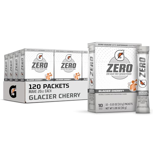 Gatorade G Zero Glacier Cherry Electrolyte Powder, 120 Packets