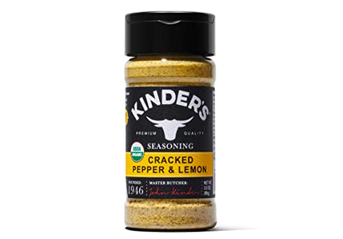 Kinder’s Organic Cracked Pepper & Lemon Seasoning, 3.5 oz