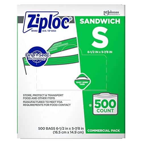 Ziploc Sandwich Bags, Easy Open Tabs, 500 Pack