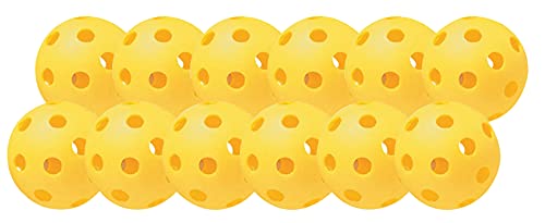 Champion Sports 9″ Hollow Plastic Baseballs, Yellow, Pack of 12
