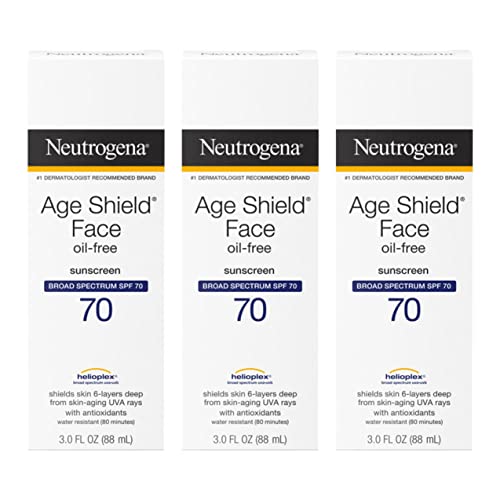 Neutrogena SPF 70 Oil-Free Face Sunscreen Lotion, 3-Pack