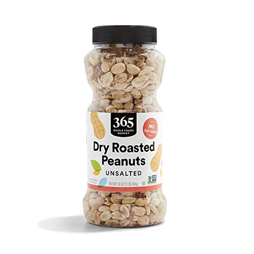 365 Whole Foods Dry Roasted Unsalted Peanuts, 16 oz