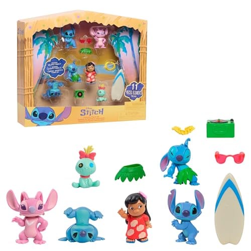 Disney Stitch Figure Set, 11-Piece, 2-inch, Ages 3+