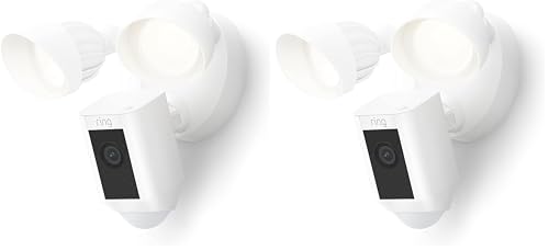 Ring Floodlight Cam Wired Plus, 2-Pack, 1080p HD, White