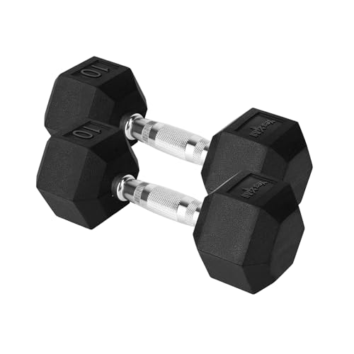 Yes4All 10 lb Cast Iron Hex Dumbbells – Pair