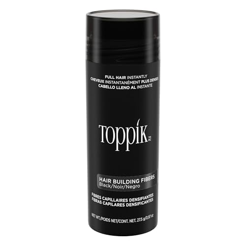 Toppik Hair Fibers, Black, 27.5g for Thinning Hair