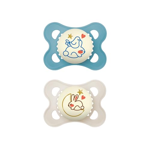 MAM Night Pacifiers, BPA-Free, Glows, 0-6 Months, 2 Pack