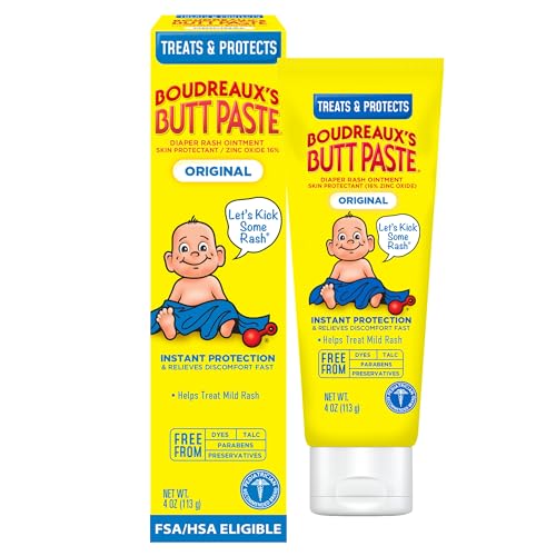 Boudreaux’s Butt Paste Diaper Rash Cream, Zinc Oxide, 4oz