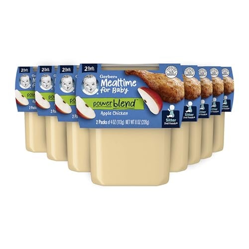Gerber 2nd Foods Apple Chicken Puree, 4oz, 16 Tubs