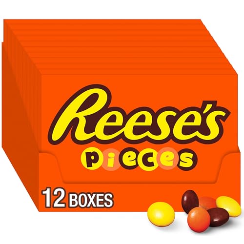 REESE’S PIECES Peanut Butter Candy, 4 oz Box (12 Pack)