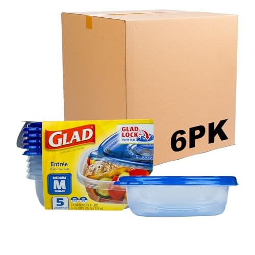 GladWare Medium Square Food Containers, 25 oz, 30-Pack