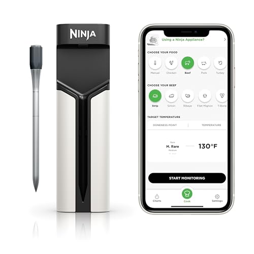 Ninja ProChef Wireless Meat Thermometer for Cooking, Bluetooth, Waterproof