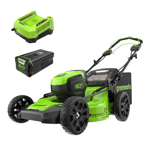 Greenworks 80V 21″ Self-Propelled Cordless Lawn Mower, Battery & Charger Included