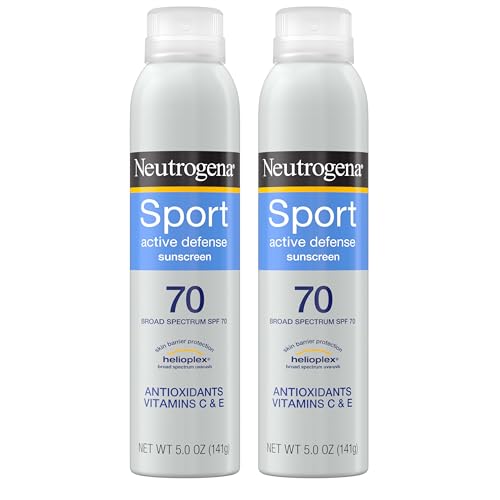 Neutrogena SPF 70 Sport Sunscreen Spray, Sweat & Water Resistant, 2-Pack