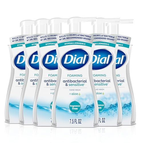 Dial Antibacterial Foaming Hand Soap, Fragrance Free, 6-Pack