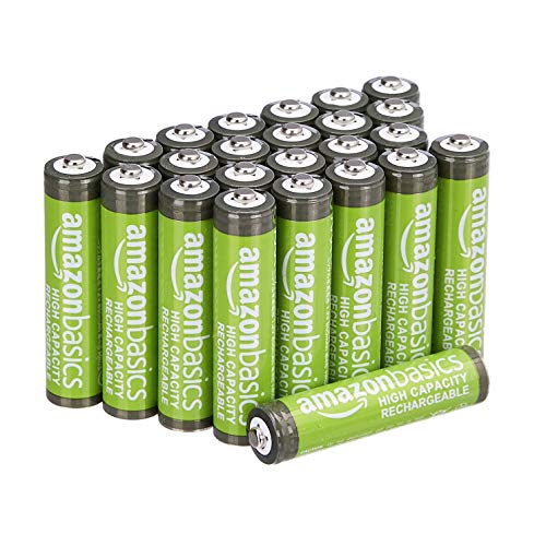 Amazon Basics 24-Pack Rechargeable AAA Batteries, 850mAh