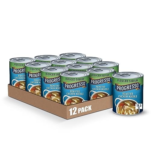 Progresso Reduced Sodium Chicken Noodle Soup, 18.5 oz, 12-Pack