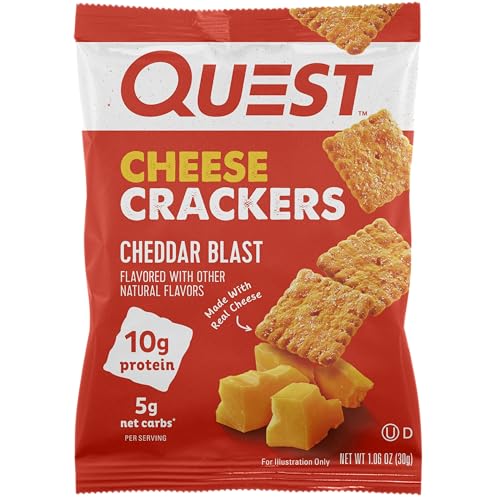 Quest Nutrition Cheddar Cheese Crackers, 10g Protein, 12 Packs