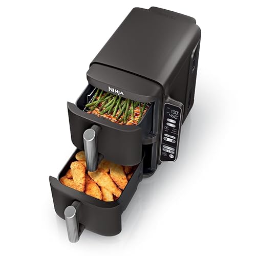 Ninja 8QT 2-Basket Air Fryer, Feeds 6, Dishwasher Safe