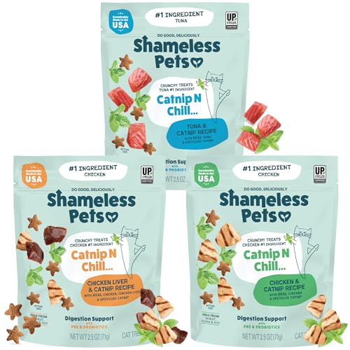 Shameless Pets Digestive Support Cat Treats, 3-Pack Variety