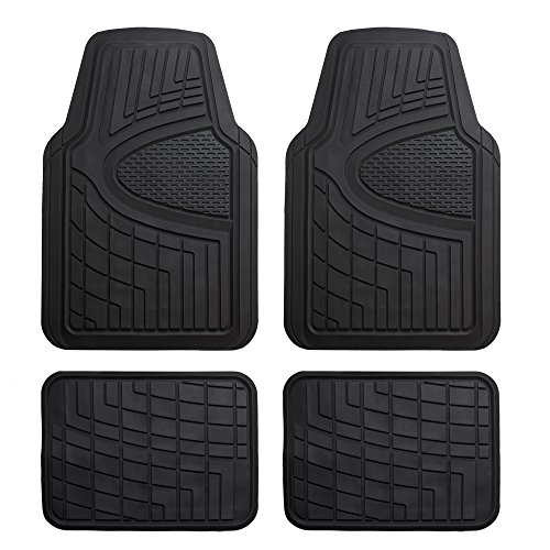 FH Group Heavy-Duty Rubber Floor Mats – Universal Fit, Black