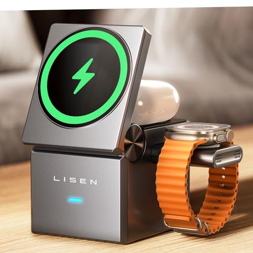 LISEN 3-in-1 Foldable Charging Station for iPhone & Watch