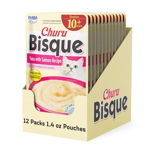 INABA Churu Bisque Senior Cats, Tuna Salmon, 12 Pouches