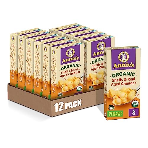 Annie’s Organic Cheddar Mac & Cheese, 6 OZ (12 Pack)