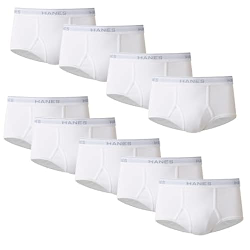 Hanes Men’s Cotton Briefs, 9 Pack, Medium, White/Black