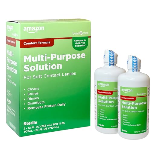 Amazon Basic Multi-Purpose Contacts Solution, 12 fl oz, 2 Pack