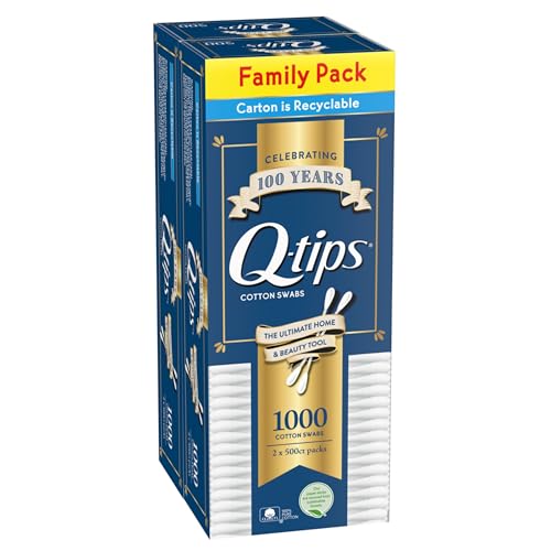 Q-tips 100% Cotton Swabs, 500 Count (Pack of 2)