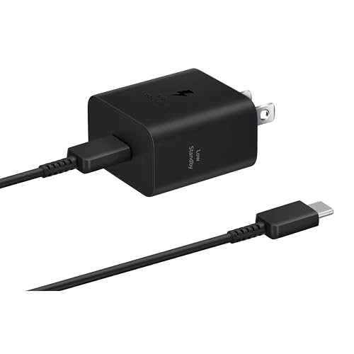 Samsung 25W Super Fast Charger with Cable, USB-C, Black