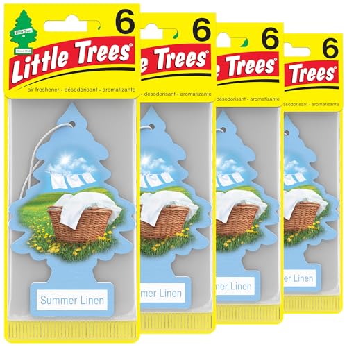 Little Trees Car Air Freshener, Summer Linen, 24 Count