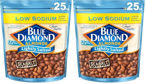 Low Sodium Blue Diamond Almonds, 25 Oz, Pack of 2