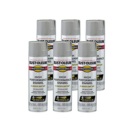 Rust-Oleum High Performance Spray Paint, Gloss Gray, 6 Pack