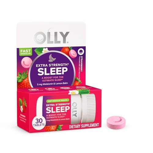 OLLY Extra Strength Sleep Tablets, 5mg Melatonin, Vegan, 30ct