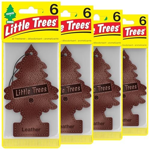 Little Trees Leather Air Fresheners, 24 Pack for Car or Home