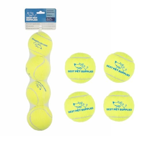 4-Pack Squeaky Tennis Toys for Large Dogs – Durable