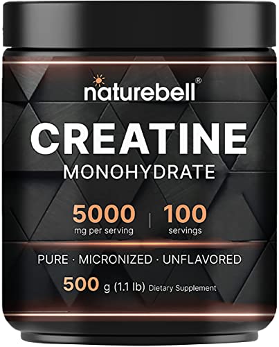 NatureBell Creatine Powder 500g, Unflavored, 100 Servings