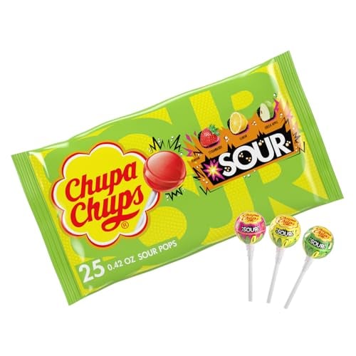 Chupa Chups SOUR Lollipops Variety Pack, 25 Count