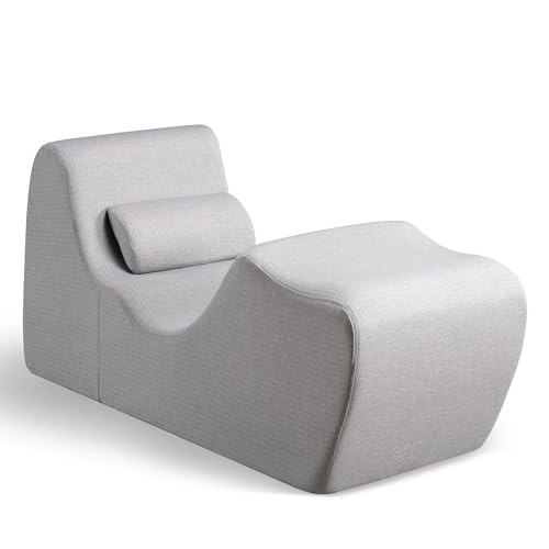 ZINUS Lotus Chaise Lounger, Ergonomic Foam Recliner, Light Grey