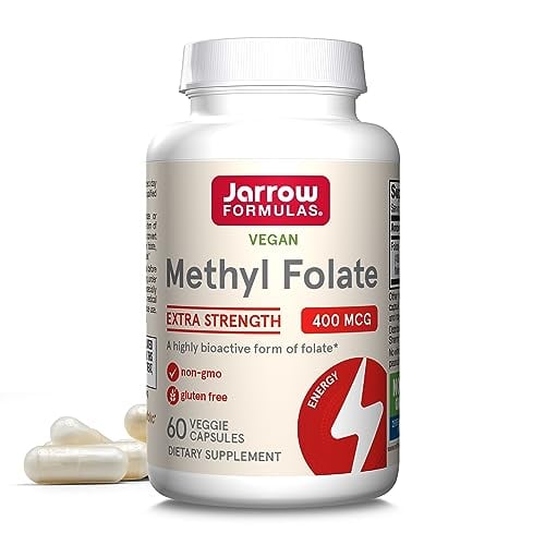 Jarrow Methyl Folate 400 mcg, 60 Capsules for Heart & Nerve Health